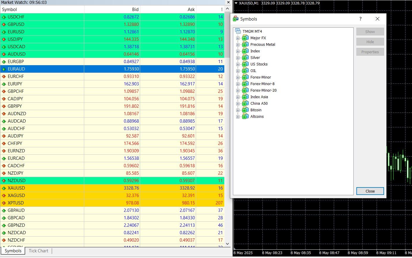 MT4 Market Watch panel
