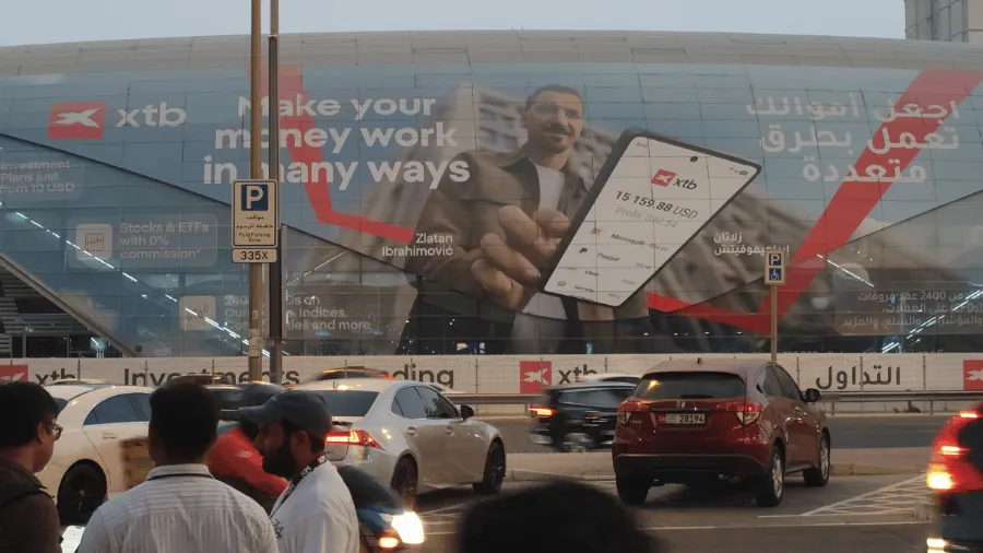 xtb advertising outside expo centre